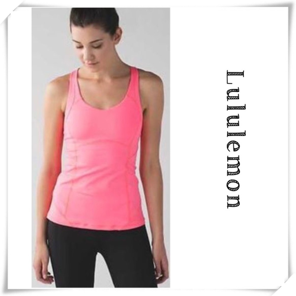 LULULEMON Workout Cross Back Strap Tank In Coral